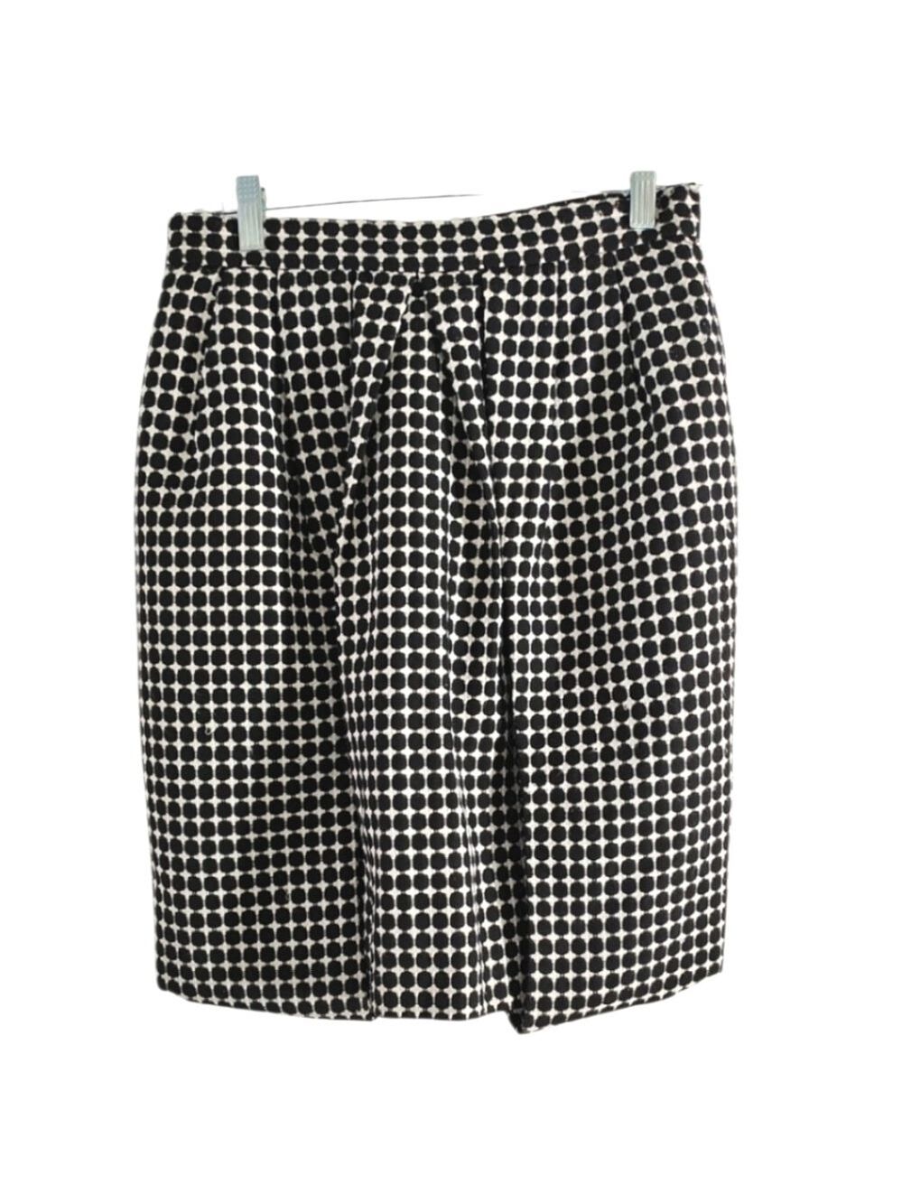 ESSENTIALS White & Black check tulip midi skirt Size 10